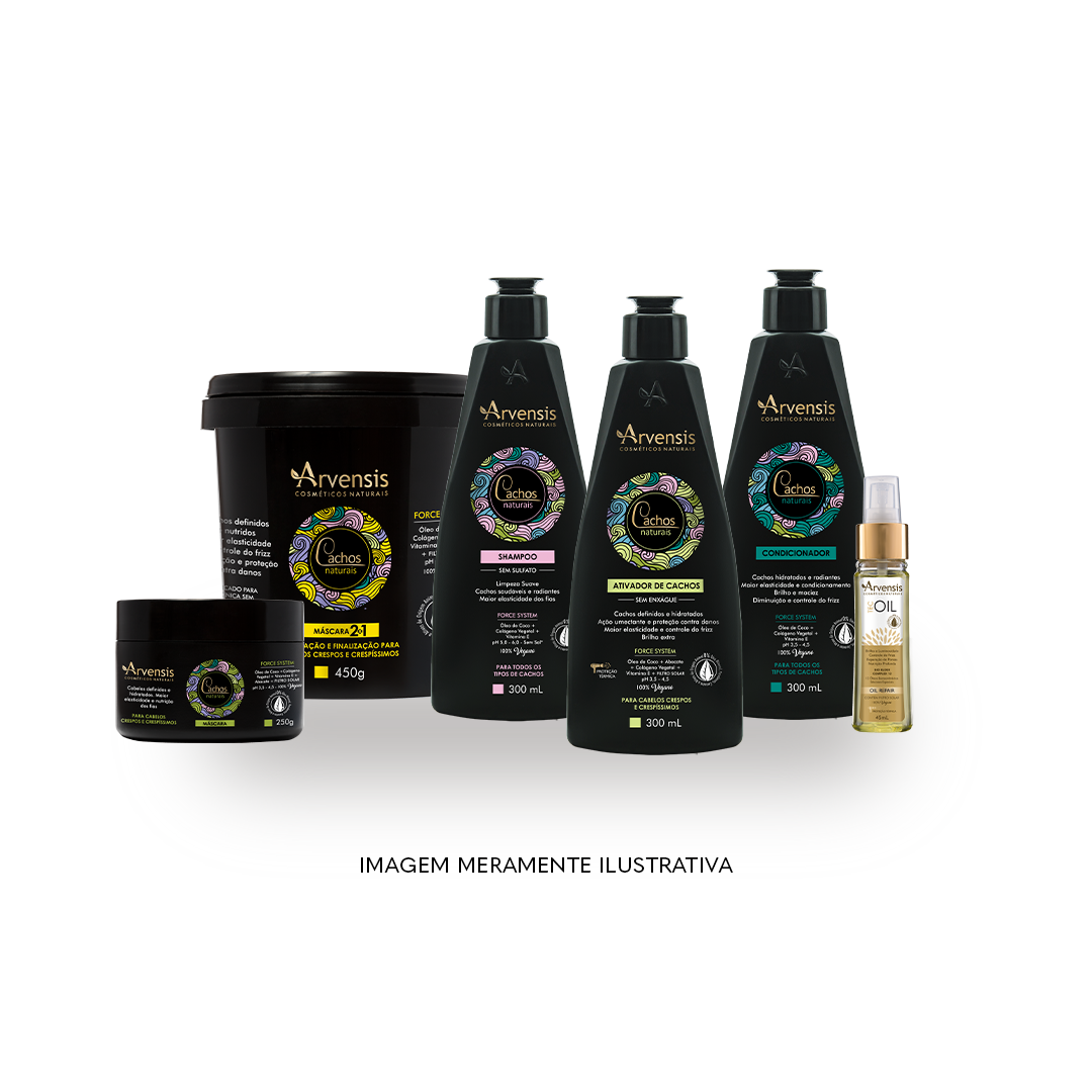 KIT COMPLETO ARVENSIS CRESPOS E CRESPÍSSIMOS: HIDRATAÇÃO, DEFINIÇÃO E CONTROLE DO FRIZZ PARA CACHOS PERFEITOS