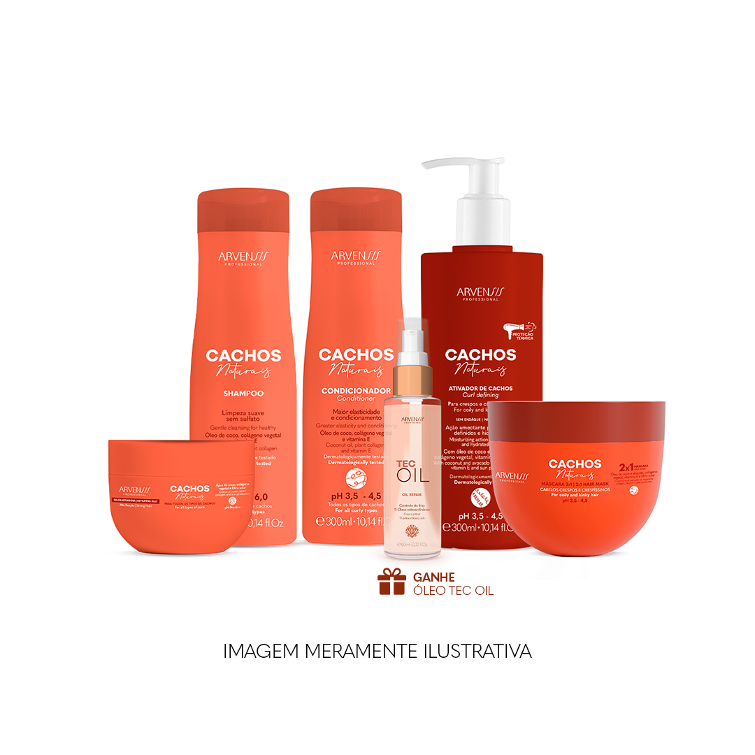 KIT COMPLETO ARVENSIS CRESPOS E CRESPÍSSIMOS: HIDRATAÇÃO, DEFINIÇÃO E CONTROLE DO FRIZZ PARA CACHOS PERFEITOS