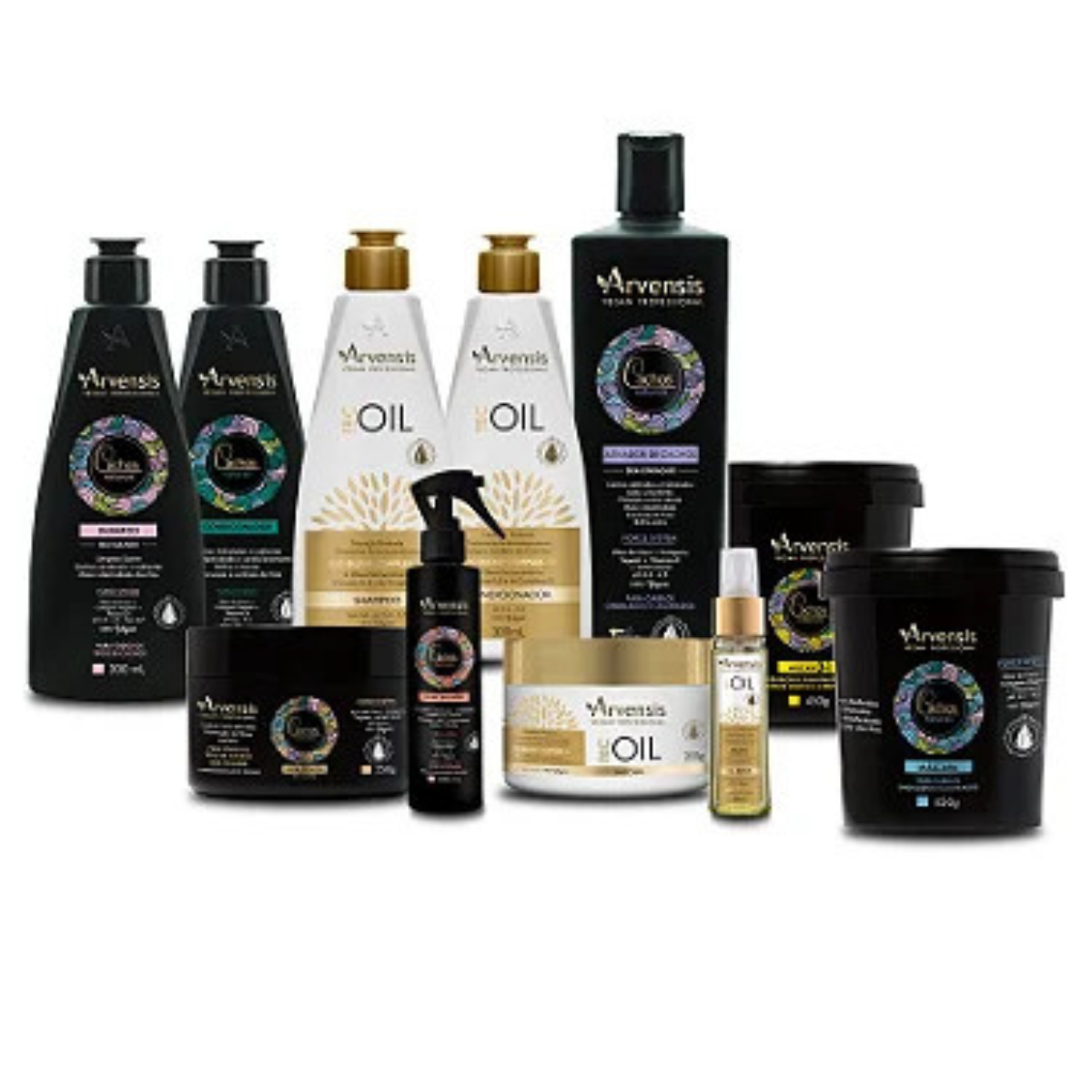 Kit GRANDE Tec Oil + Cachos Naturais - Cabelos Cacheados e Ondulados (GRÁTIS Geleia ALTA FIXAÇÃO + Pente)