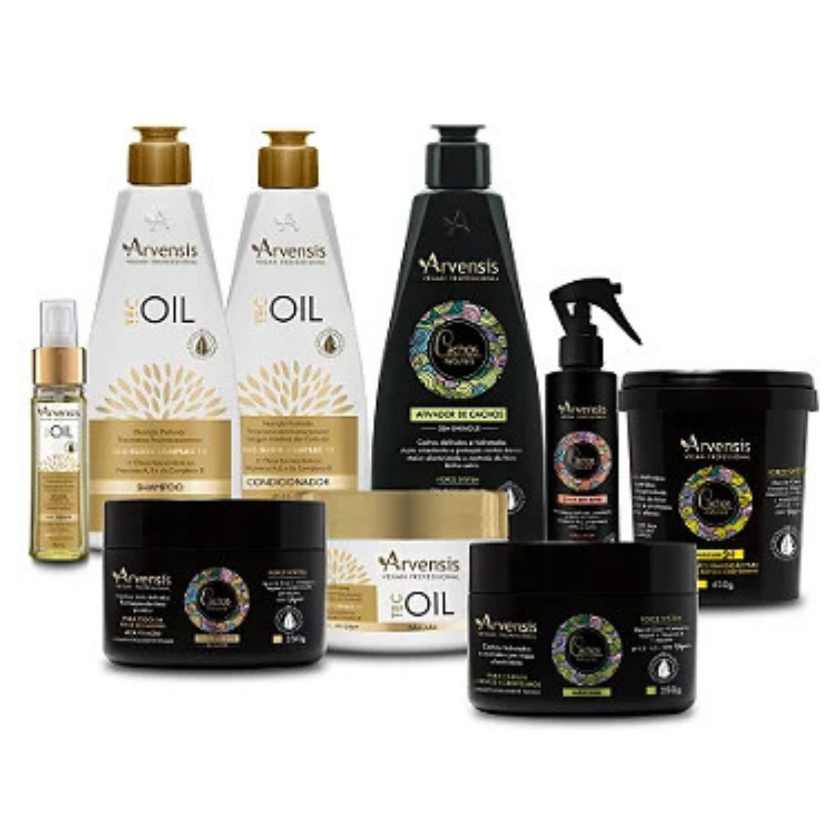KIT TEC OIL + CACHOS NATURAIS - CABELOS CRESPOS E CRESPÍSSIMOS (GRÁTIS UNIDOSE + PENTE)
