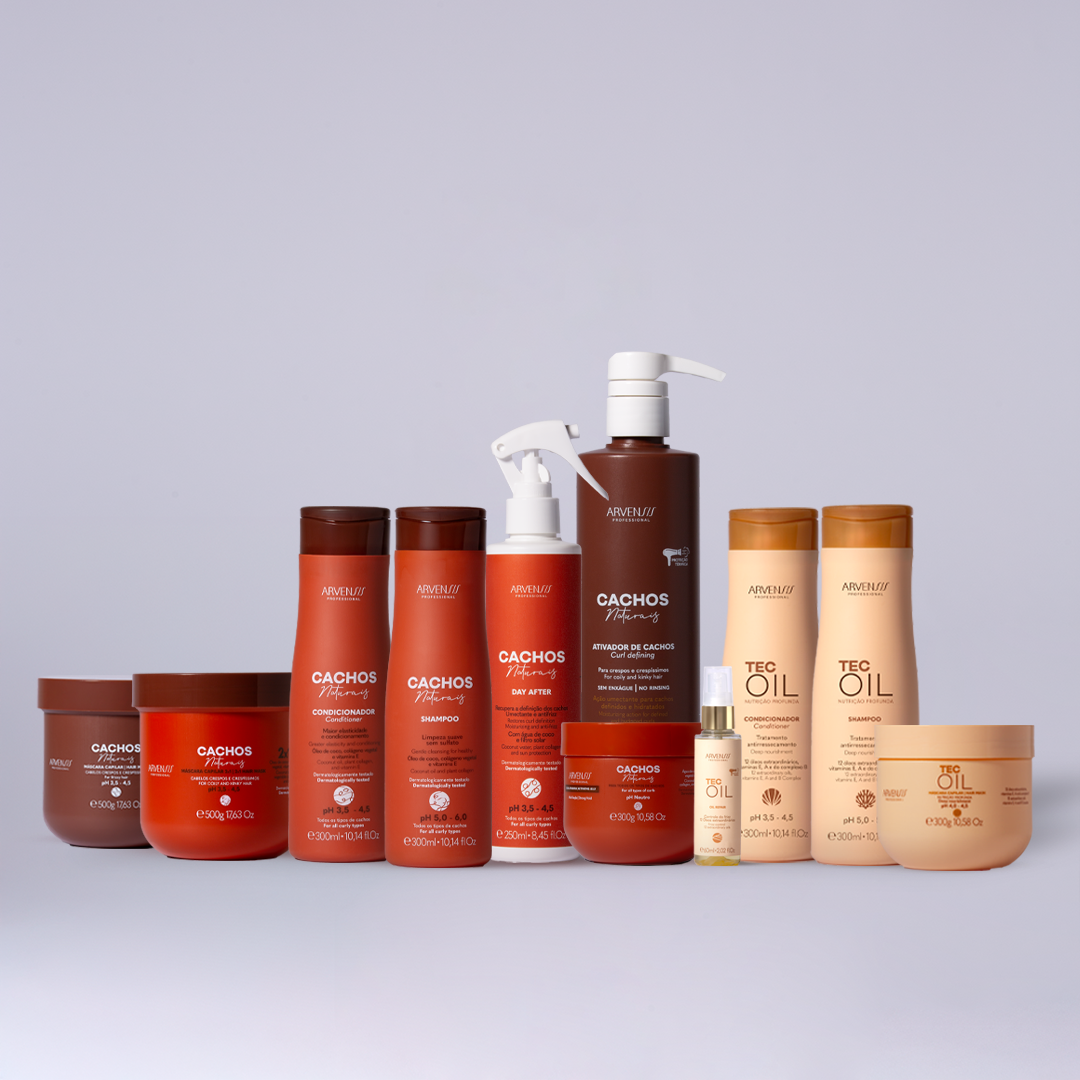 Kit GRANDE Tec Oil + Cachos Naturais - Cabelos Crespos e Crespíssimos (GRÁTIS Geleia ALTA FIXAÇÃO + Pente )