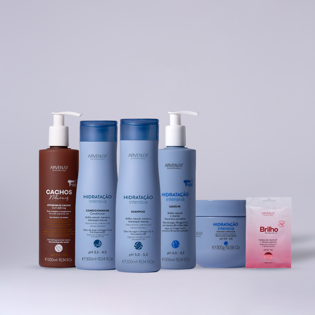 KIT HIDRATAÇÃO INTENSIVA - CABELOS CRESPOS E CRESPÍSSIMOS