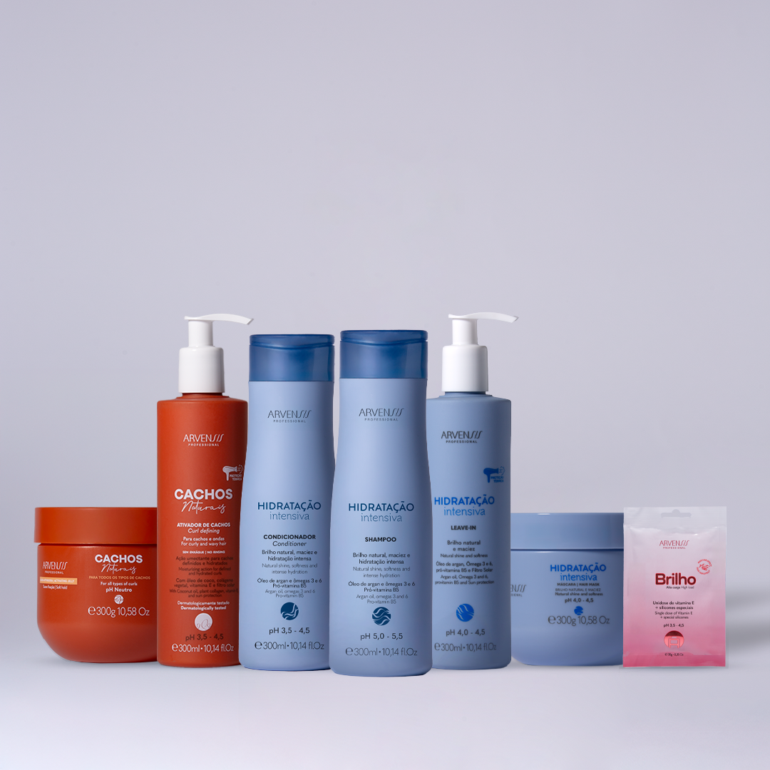 KIT HIDRATAÇÃO INTENSIVA - CABELOS CACHEADOS E ONDULADOS