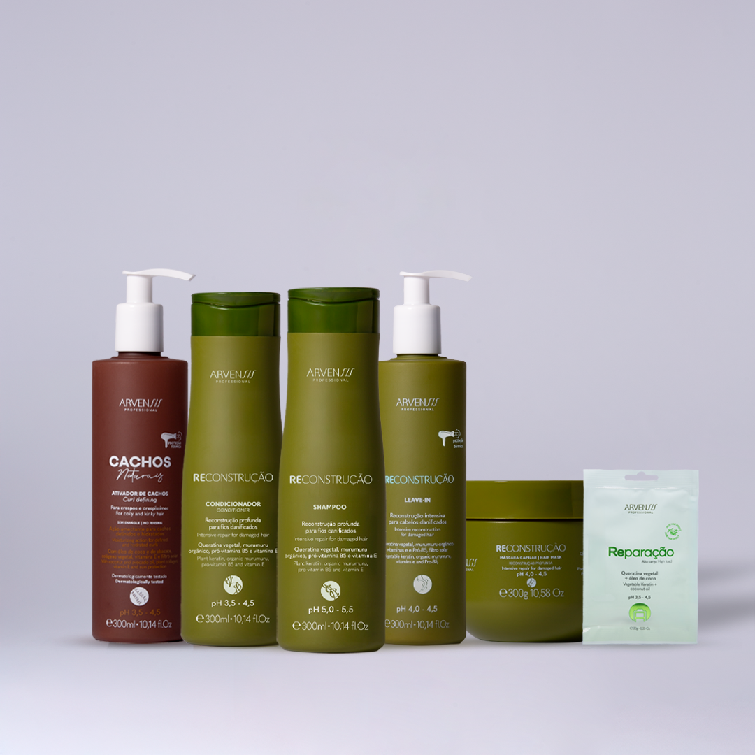 KIT RECONSTRUÇÃO - CABELOS CRESPOS E CRESPÍSSIMOS