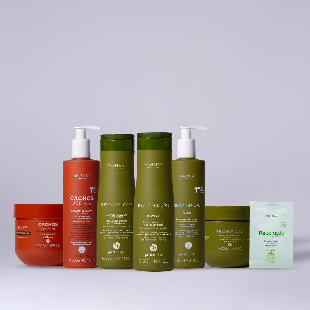 KIT RECONSTRUÇÃO - CABELOS CACHEADOS E ONDULADOS