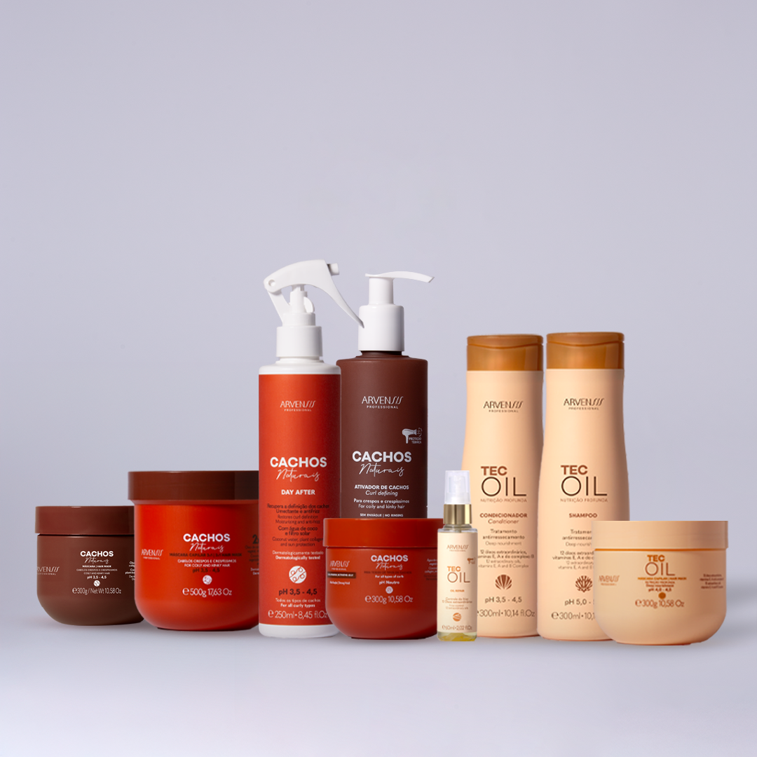 Kit Tec Oil + Cachos Naturais - Cabelos Crespos e Crespíssimos (Grátis Unidose + Pente)