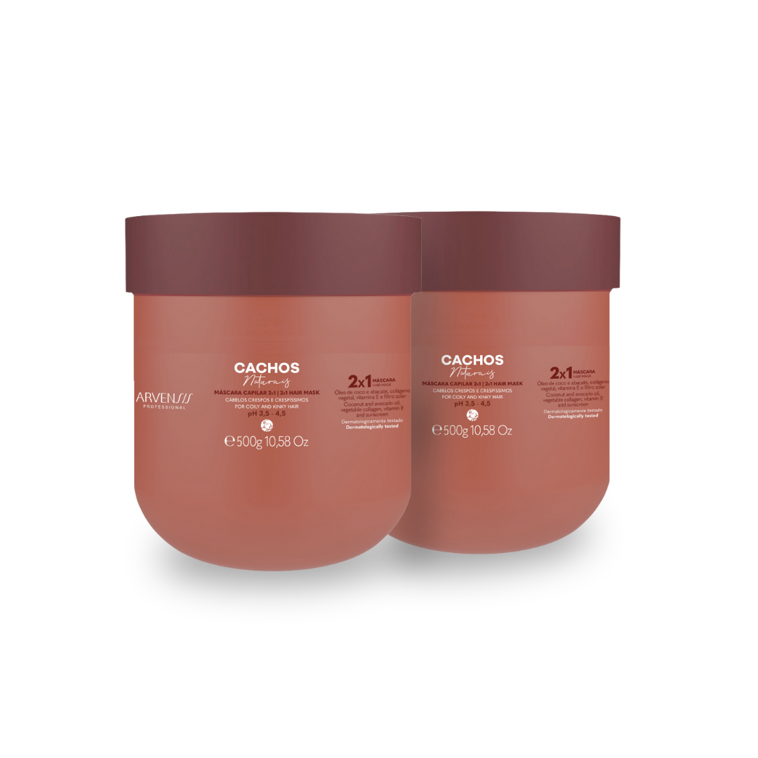 KIT 2 MASCARA CAPILAR CACHOS 2X1 500 G ARVENSIS