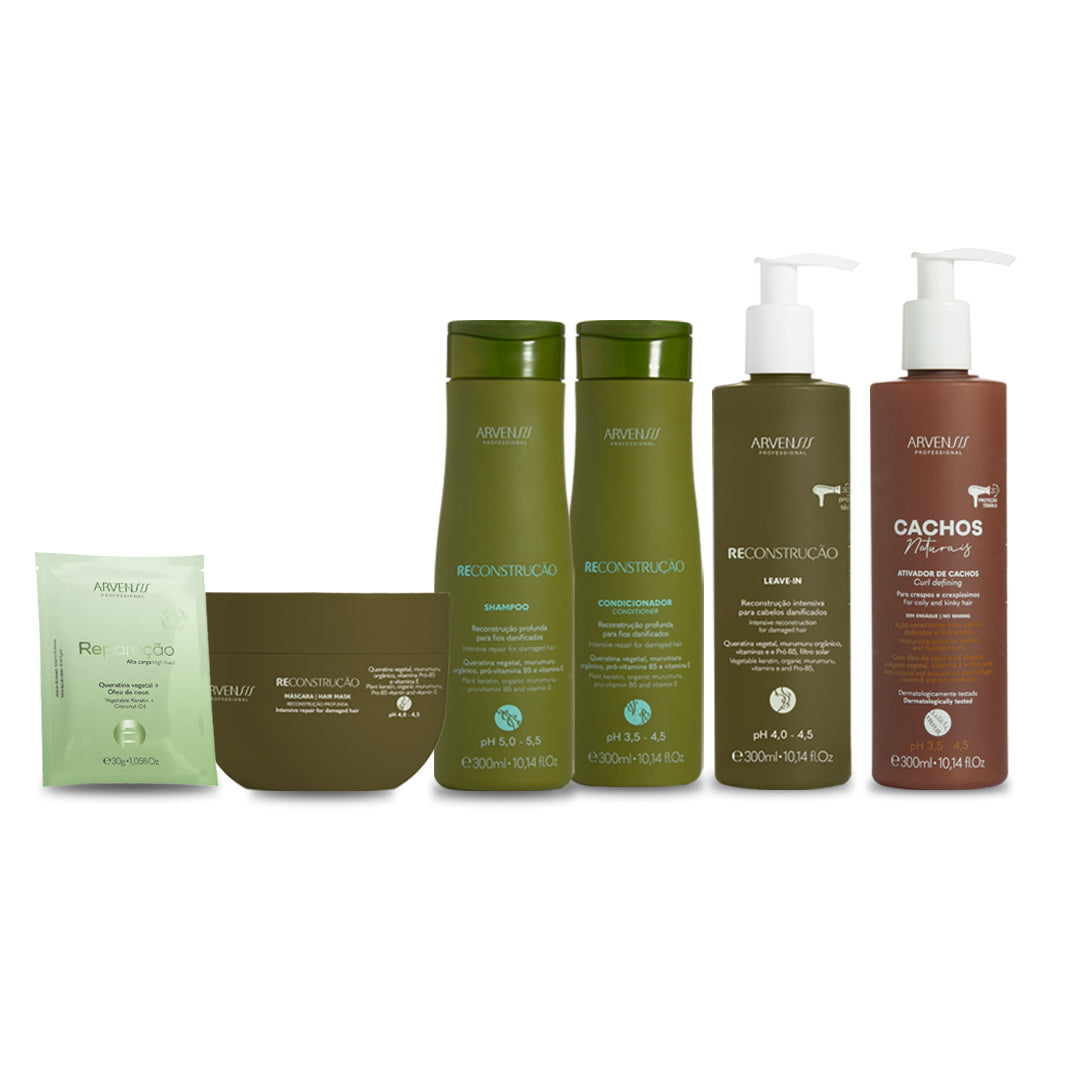 KIT RECONSTRUÇÃO - CABELOS CRESPOS E CRESPÍSSIMOS