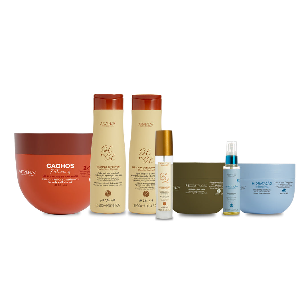 Kit verão cachos - Brinde máscara 2 em 1