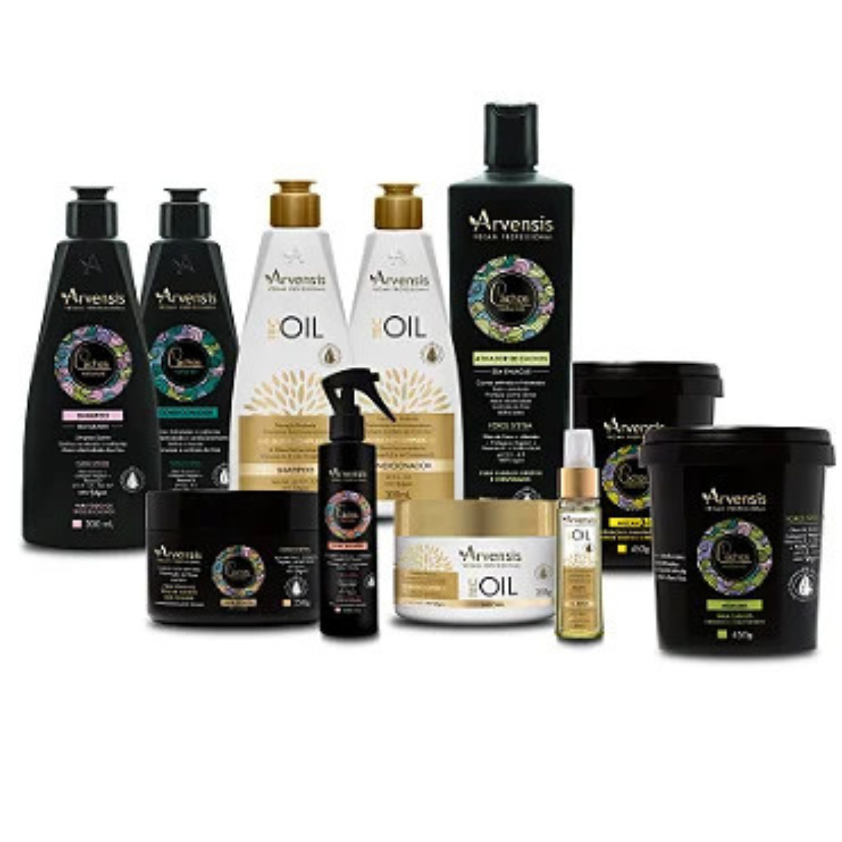 Kit GRANDE Tec Oil + Cachos Naturais - Cabelos Crespos e Crespíssimos (GRÁTIS Geleia ALTA FIXAÇÃO + Pente )
